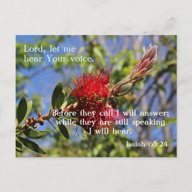 God Hears You Bible Verse Postcard (Front)
