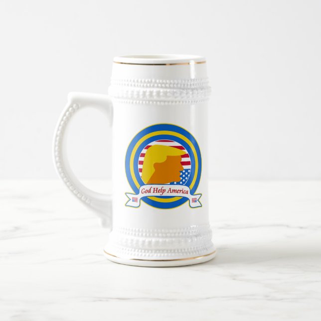 God Help America Resist Anti Trump Funny Beer Stein (Left)