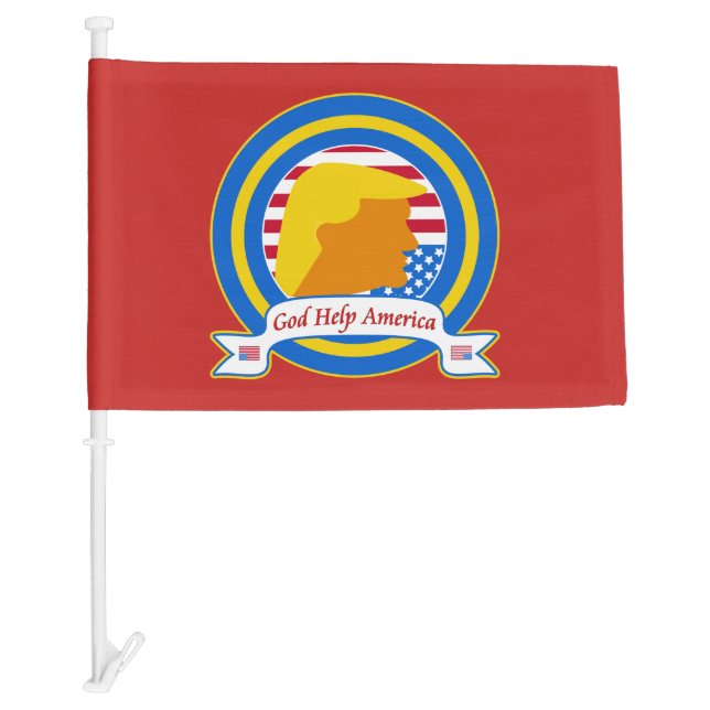 God Help America Resist Anti Trump Funny Car Flag (Front)