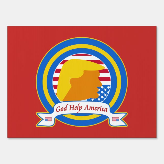 God Help America Resist Anti Trump Funny Yard Sign (Front)