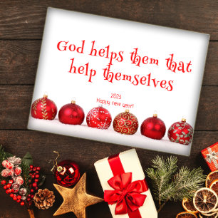 God helps them  happy new year poster