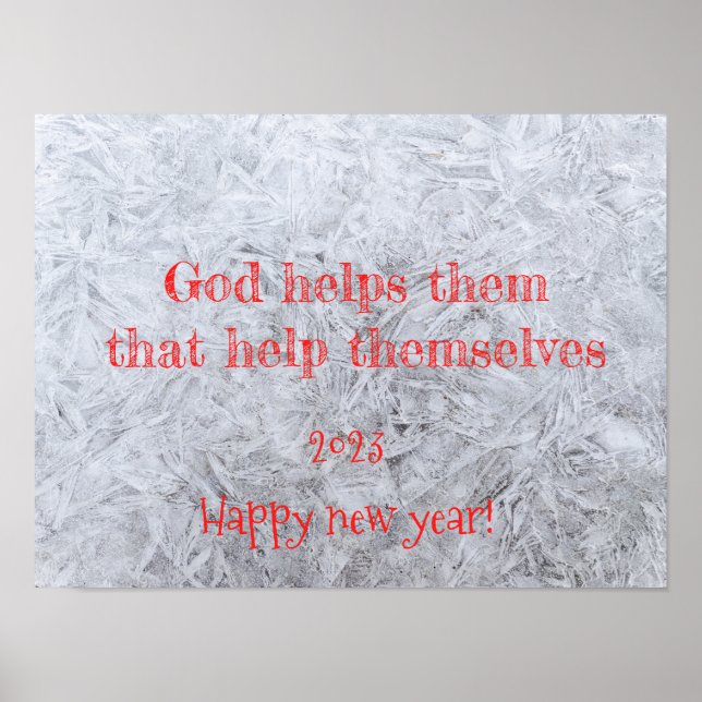 God helps wishes new year poster (Front)
