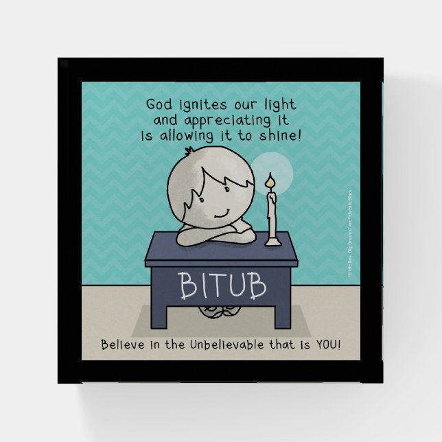 God Ignites Our Light Paperweight (Front)