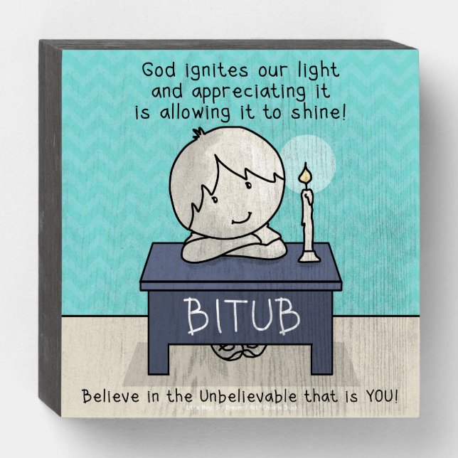 God Ignites Our Light Wooden Box Sign (Front Horizontal)