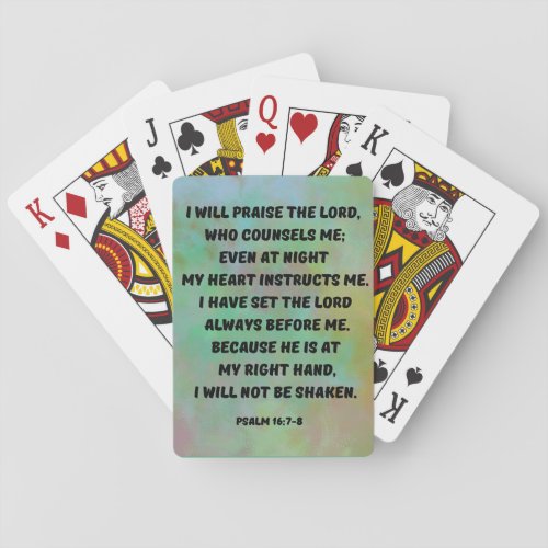 God Instructs Me Daily Bible Verse Poker Cards