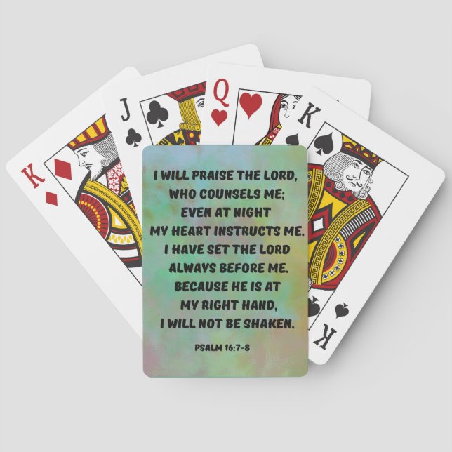 God Instructs Me Daily Bible Verse Poker Cards (Back)