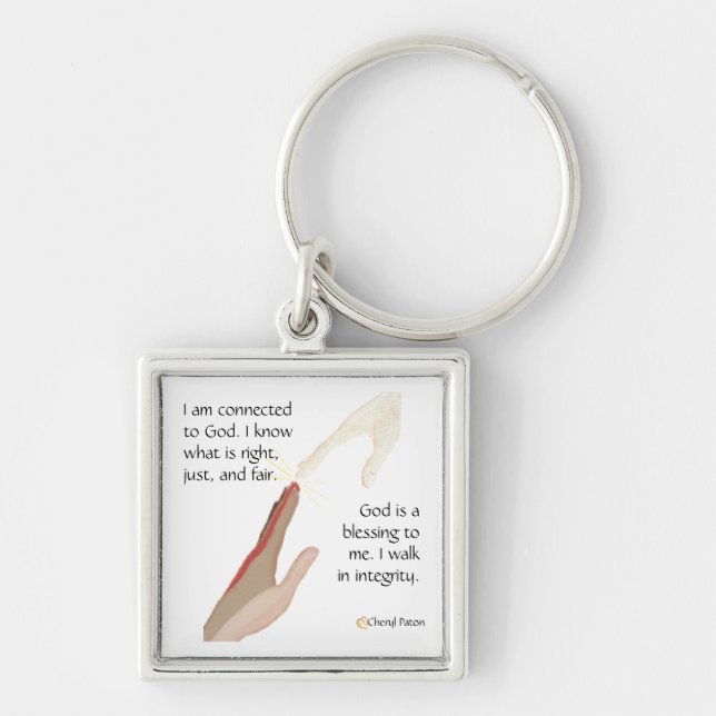 God is a blessing. I Walk in Integrity Keychains (Front)