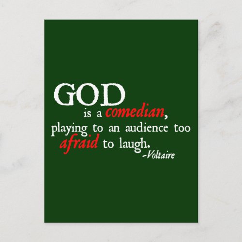 God is A Comedian Postcard