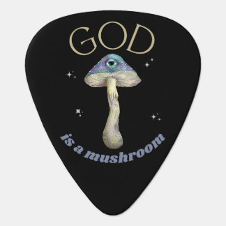 God is a Mushroom, vintage style Guitar Pick