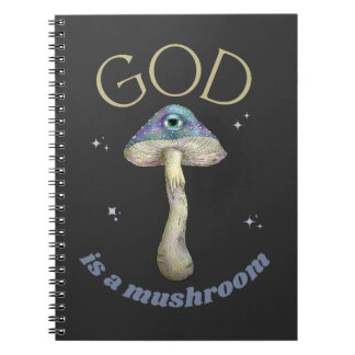God is a Mushroom vintage style Notebook