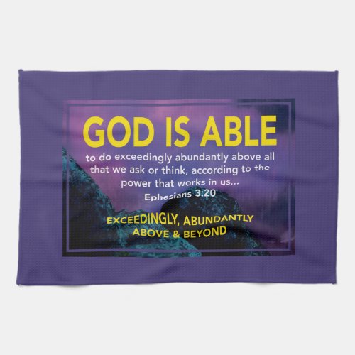 GOD IS ABLE  Ephesians 320 Christian Kitchen Towel