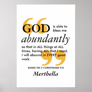 GOD IS ABLE Personalized Christian Affirmation Poster