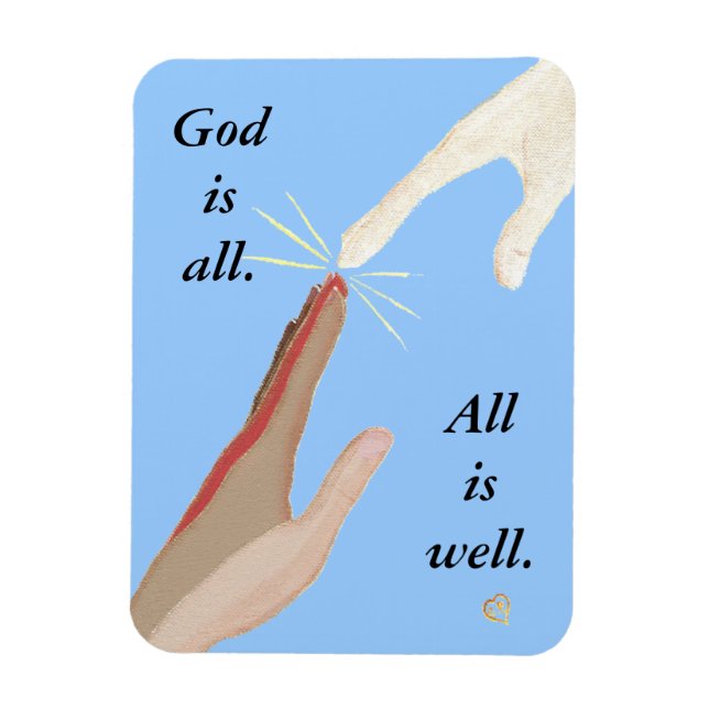 God is all, Well Energy, Multi-racial Hands Magnet (Vertical)