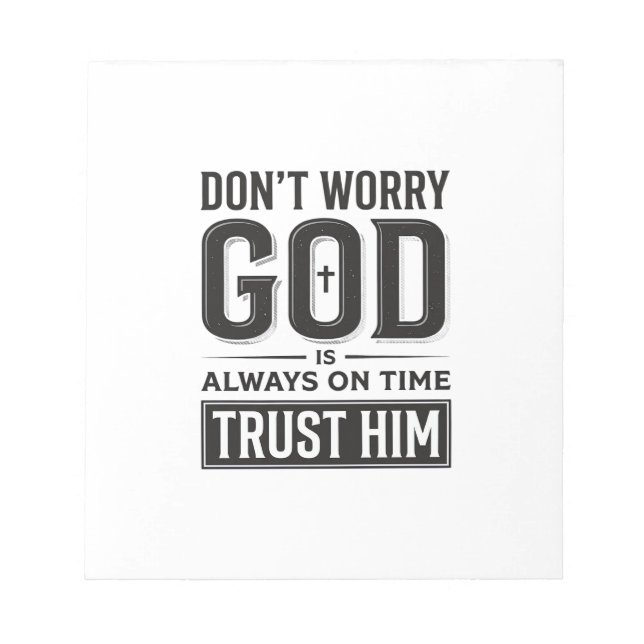 God Is Always on Time Christian Typography Design_ Notepad (Front)