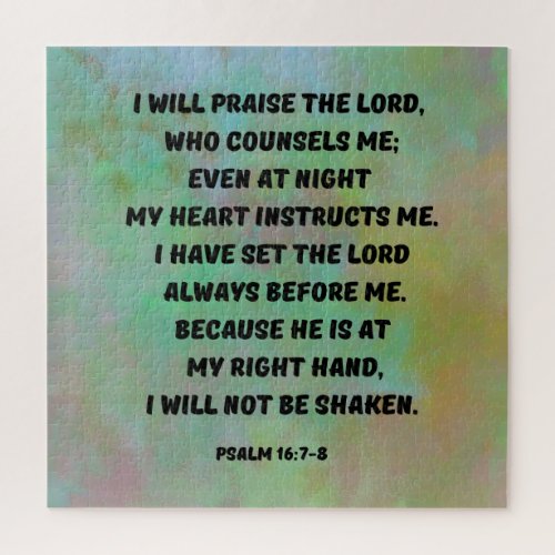 God Is Always With Me Psalm 167_8 Bible Verse Jigsaw Puzzle