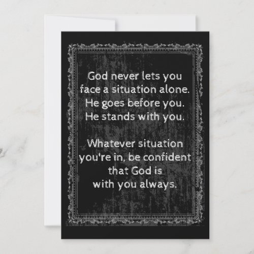 God is Always With You are Never Alone  Holiday Card