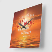 God is Always WIth You Ocean Sunset Square Wall Clock | Zazzle