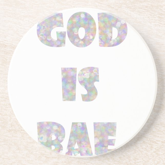 god is bae drink coaster (Front)