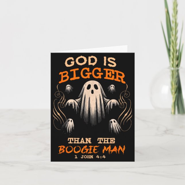 God Is Bigger Soky Season Christian Funny Hallowee Card (Front)