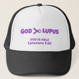 GOD IS BIGGER THAN LUPUS Ephesians 3v20 Trucker Hat