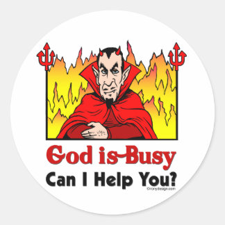 God Is Busy, Can I Help You? Sticker