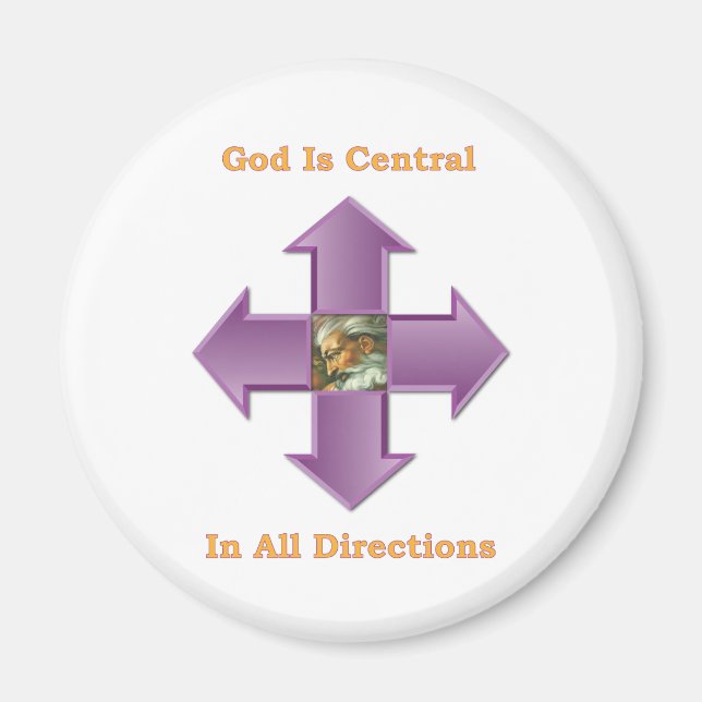 God is Central in all directions Magnet (Front)