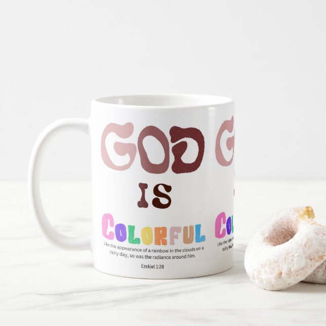 God is Colorful, Rainbow Mug (With Donut)