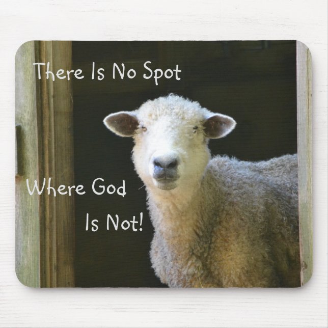 God Is Everywhere Sheep Mouse Pad (Front)