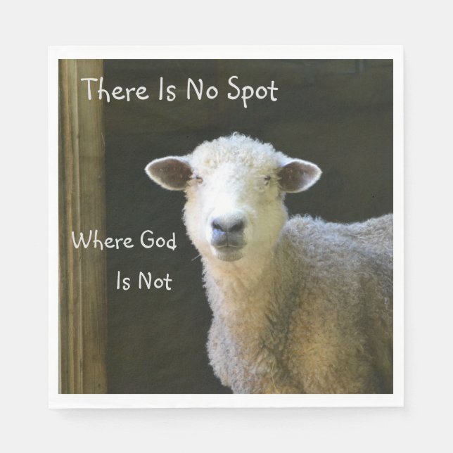 God Is Everywhere Sheep Napkins (Front)
