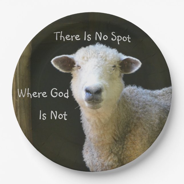 God Is Everywhere Sheep Paper Plates (Front)