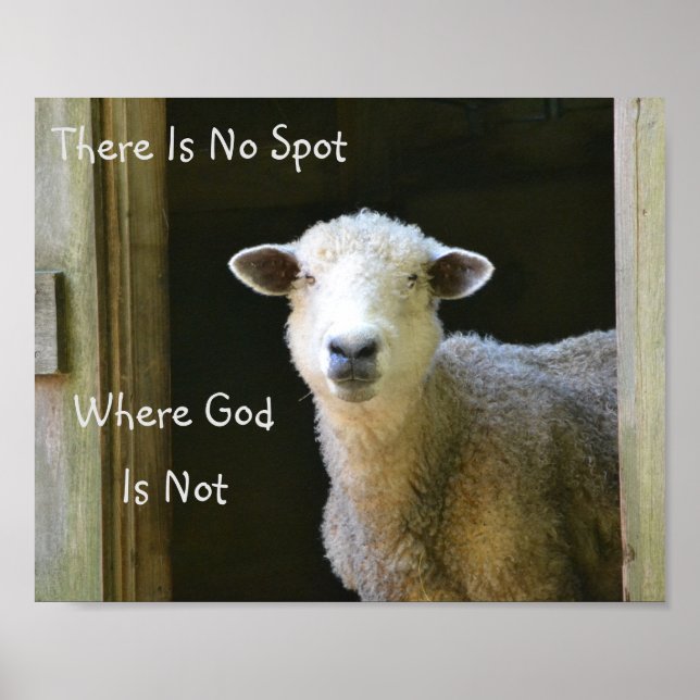 God Is Everywhere Sheep Poster (Front)