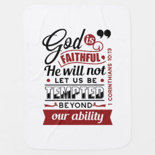 God Is Faithful – 1 Corinthians 10:13 Bible Verse Baby Blanket