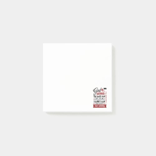 God Is Faithful – 1 Corinthians 10:13 Bible Verse Post-it Notes