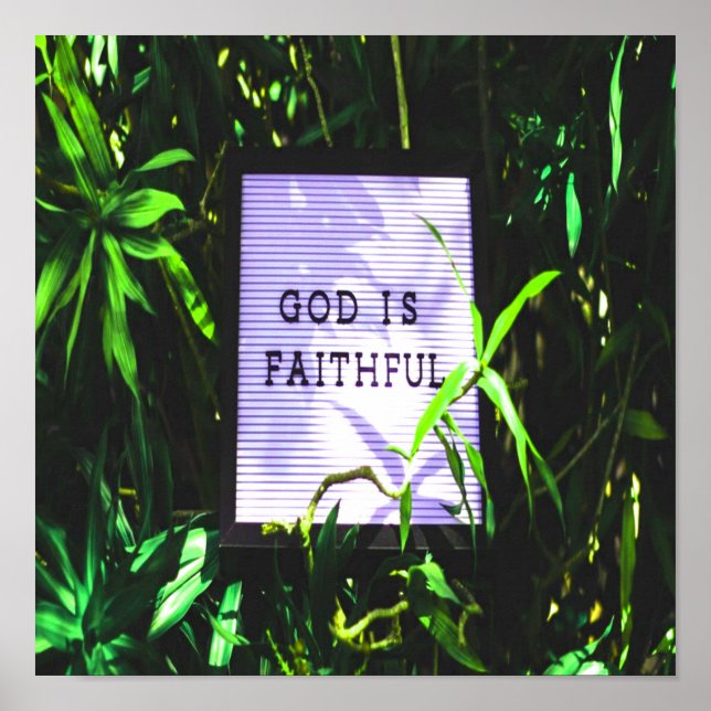 God is Faithful Christian Inspirational Poster (Front)