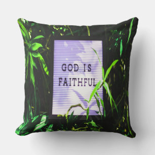 God is Faithful Christian Inspirational Throw Pillow