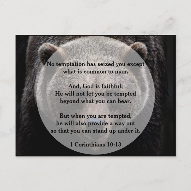 God is Faithful over Temptation Postcard (Front)