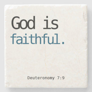 God is Faithful Stone Coaster