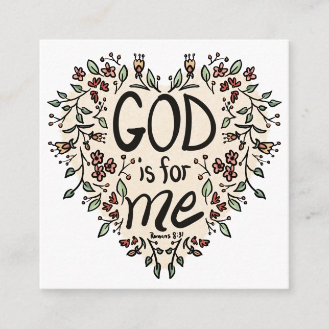 God is for Me Enclosure Card (Front)