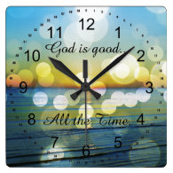 God is Good all the Time Quote Wall Clocks