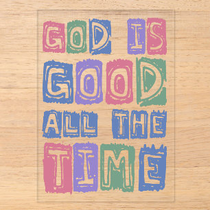 God is good All the time Retro faith Acrylic Invitations
