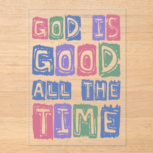 God is good All the time Retro faith Acrylic Invitations