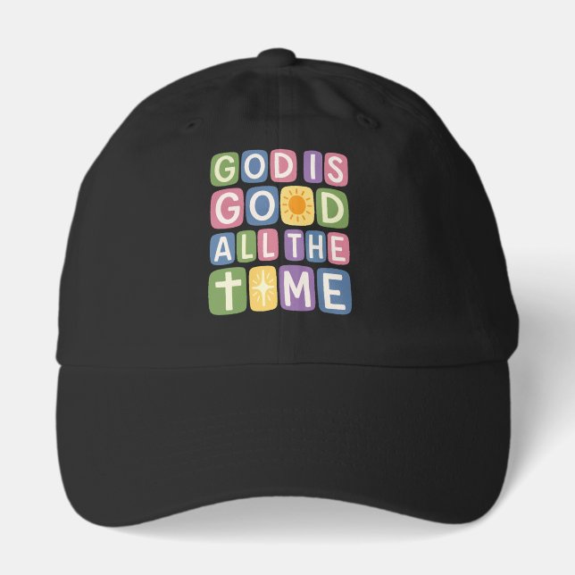 God is good All the time Retro faith Hat (Front)