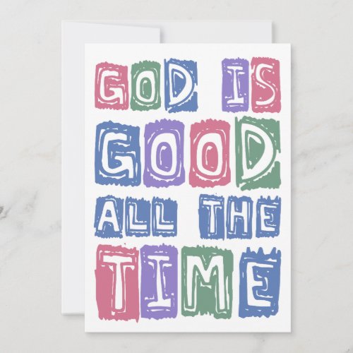 God is good All the time Retro faith Invitation