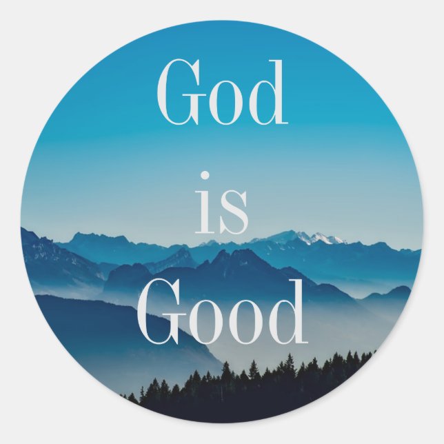 God is Good Blue Mountains Sticker (Front)