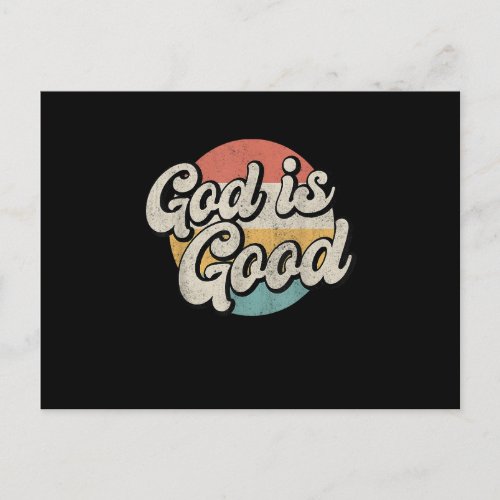 God Is Good Christian Dad mom Faith Saying vintage Invitation Postcard