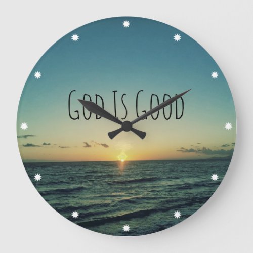God is Good Quote Large Clock