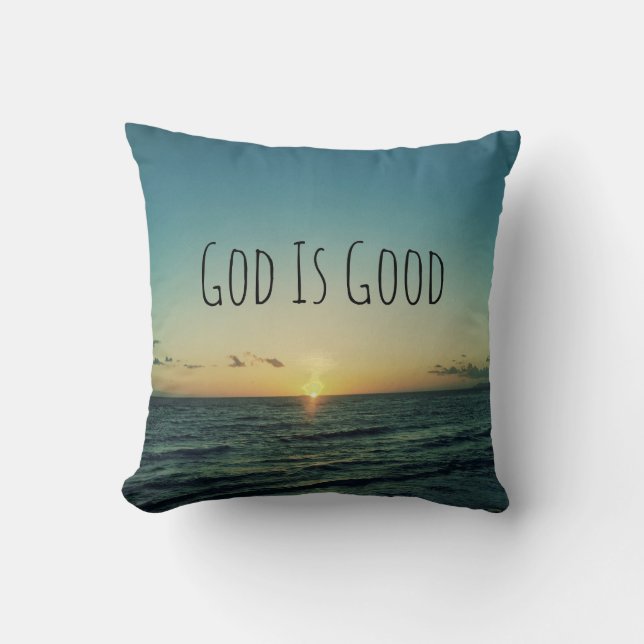 God is Good Quote Throw Pillow (Front)