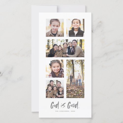 God is Good religious Christmas photo collage card