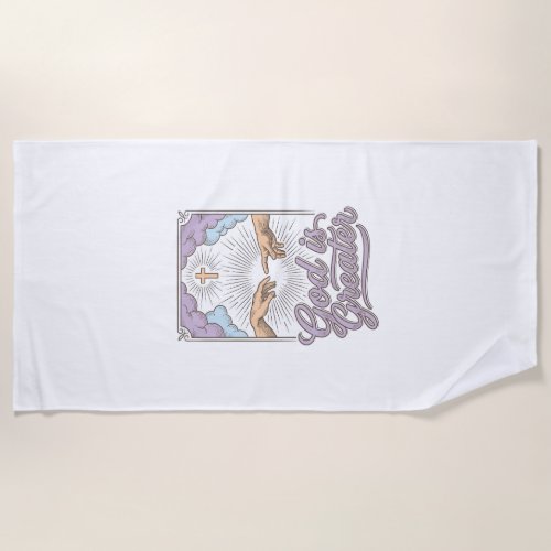 God Is Greater Christian Vintage Engraving Shirt_1 Beach Towel