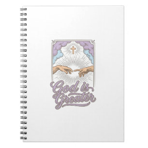 God Is Greater Christian Vintage Engraving Shirt_1 Notebook